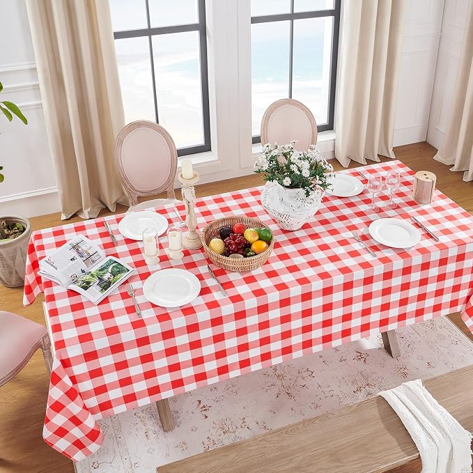 Softalker Gingham Checkered Tablecloth Rectangle - Image 2