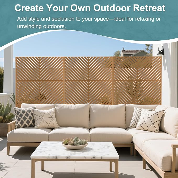 Metal Privacy Screen Outdoor Freestanding Privacy Wall Panels and Decorative - Image 5
