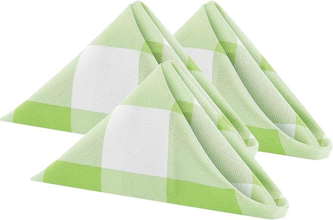 Buffalo Plaid Table Napkins Set of 100 Checkered Cloth Napkins 17x17 inch by Cupuamon