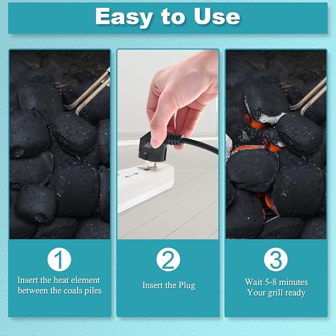 KITOSUN Electric Charcoal Starter 600W – Superior BBQ Grill Fireplace Coal - Image 5