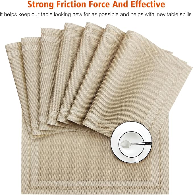 Placemats Set of 4, Heat and Stain Resistant Indoor/Outdoor Place mats - Image 7