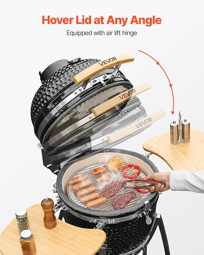 VEVOR Charcoal Smoker and Grill, Movable Ceramic Barbecue Grill - Image 5