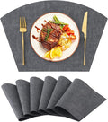 Homaxy Round Table Placemats Set of 6, Washable Wedge Shaped Faux Leather Table by Homaxy