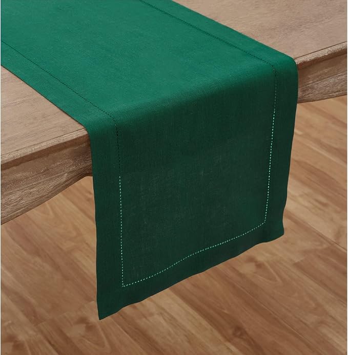 Solino Home Linen Rainforest Green Table Runner 120 Inches Long - Image 2