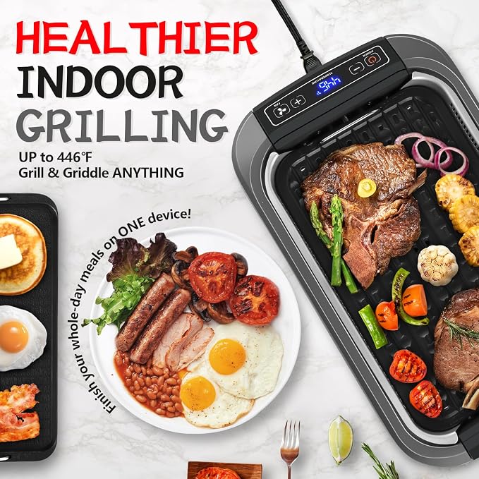 CUSIMAX Smokeless Grill, Electric Indoor Grill, 1500W Korean BBQ Grill - Image 5