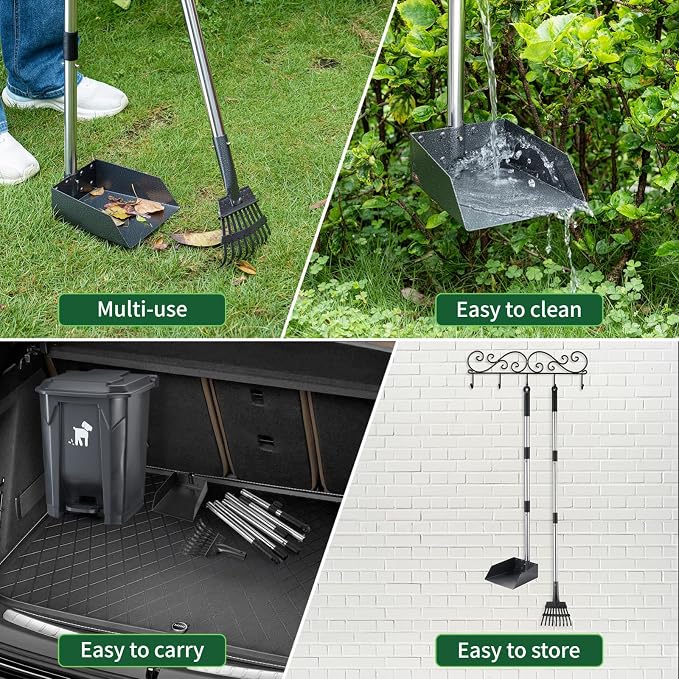Dog Pooper Scooper, Dog Poop Trash Can Set - Image 3