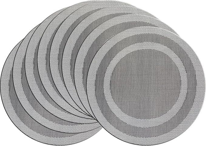 PIGCHCY Round Placemat Set of 8 Vinyl Washable Kitchen 15 inch Table Placemats by PIGCHCY
