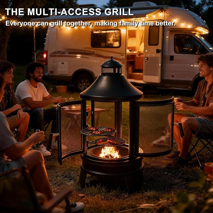 ALAULM Metal Chiminea Fire Pit - Image 2