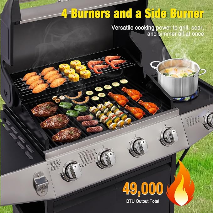Unovivy 4-Burner Propane Gas Grill - Image 4