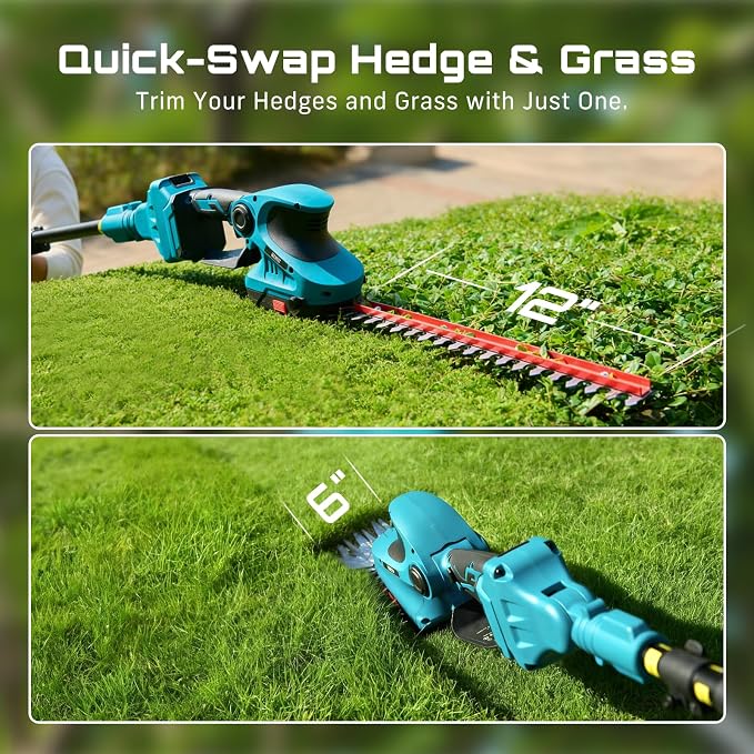 SEESII Cordless Pole Chainsaw, Hedge Trimmer, Pruning Shears, 4000mAh Battery - Image 5