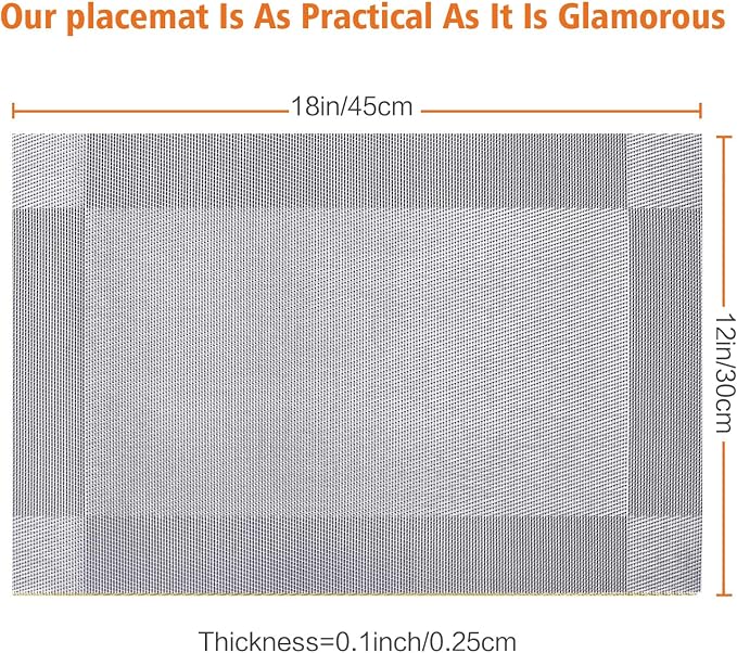 Placemats Set of 8, Heat and Stain Resistant Indoor/Outdoor Place mats - Image 2