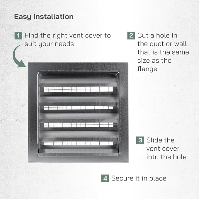 Vent Systems 10" x 10" Inch Galvanized Steel Industrial Air Return Grille - Image 4