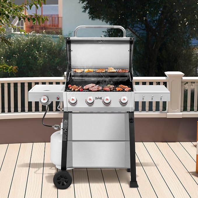 All Stainless Steel 4+1 Burner Gas BBQ Grill, Outdoor Propane Grill - Image 2