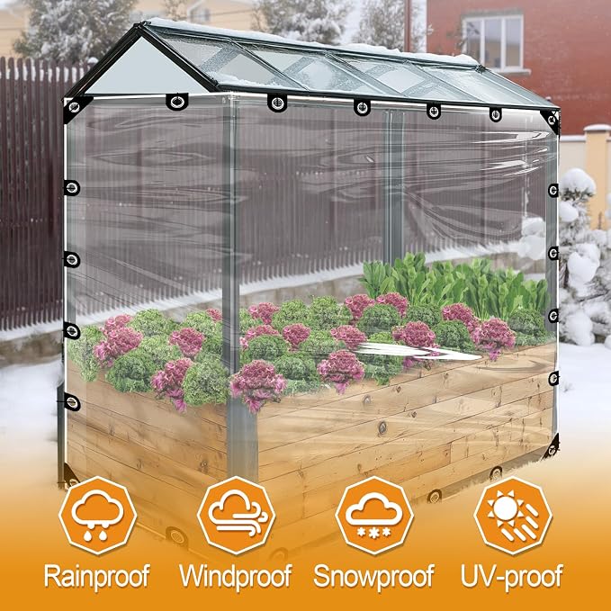 8x10ft Anti-Tear Clear Tarp Waterproof - Image 5