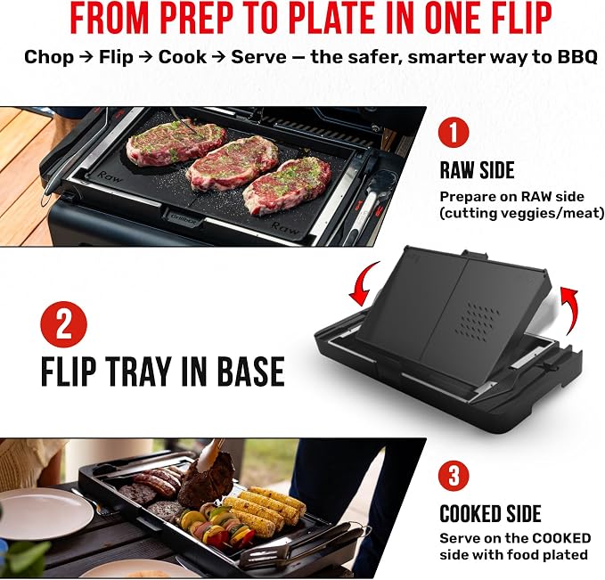Grillbot FlipTray Dual-Sided Grilling Prep and Serving Tray - Image 4
