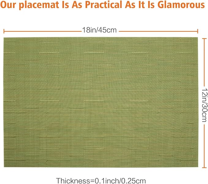 Placemats Set of 8, Heat and Stain Resistant Indoor/Outdoor Place mats - Image 2
