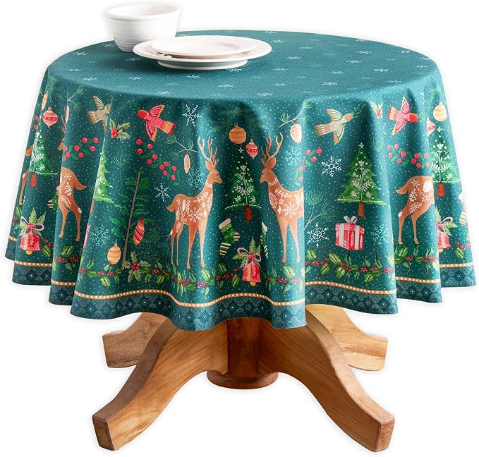 Maison d' Hermine Table Cloth Round Table 100% Cotton 69 Inches Fall Tablecloth by MaisondHermine