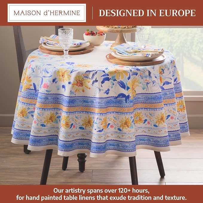 Maison d'Hermine Table Cloth Round Table 100% Cotton Tablecloth - Image 2