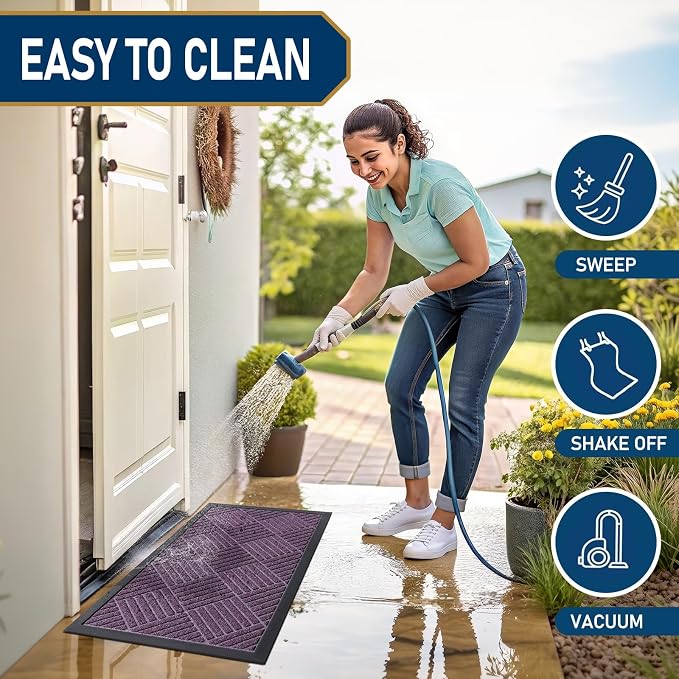 Smiry Front Door Mat Outside Entrance, Heavy Duty Outdoor Indoor Mat, Natural - Image 6