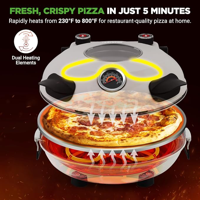 NutriChef Electric Pizza Oven | 1200W Countertop Pizza Maker - Image 2