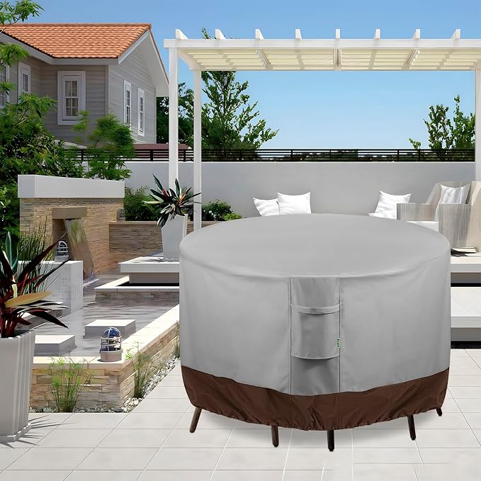Round Patio Furniture Covers, 600D Heavy-duty UV-Resistant Fade-Proof Protection - Image 9