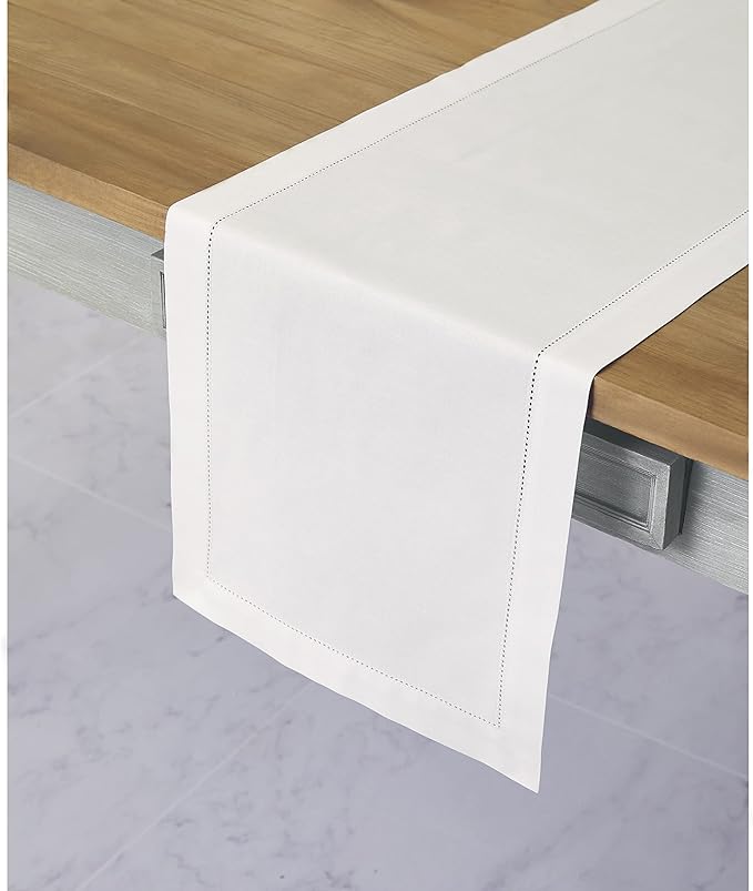 Solino Home White Table Runner 108 Inches Long - Image 2