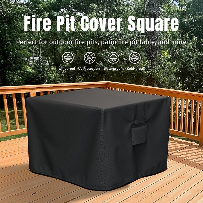 SHINESTAR Square Fire Pit Cover, Fits - Image 2