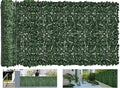 Faux Ivy Privacy Fence Screen Outdoor Expandable Artificial Greenery Roll Fake by Moeput