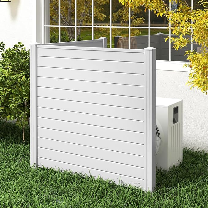 Giantex Outdoor Privacy Screen 2 Panels, Easy Assembly, PVC Vinyl Picket Fences by Giantex