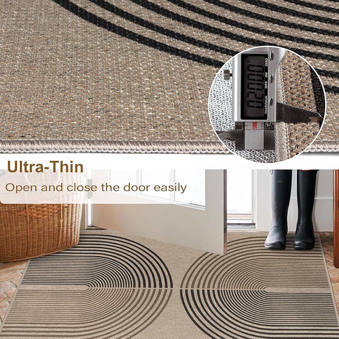 Easy Jute Rainbow Runner Rug, 2.6x8 Washable Rugs Runner - Image 4