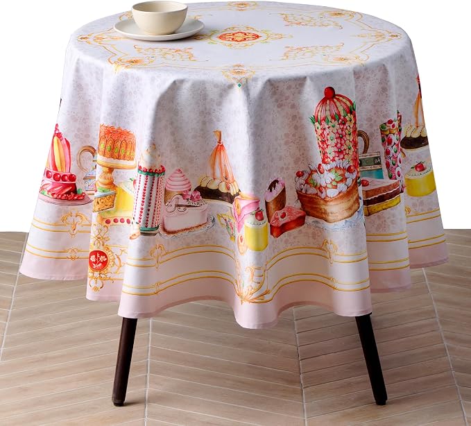 Maison d'Hermine Premium Table Cloth Round Table 100% Cotton 70 Inches by MaisondHermine