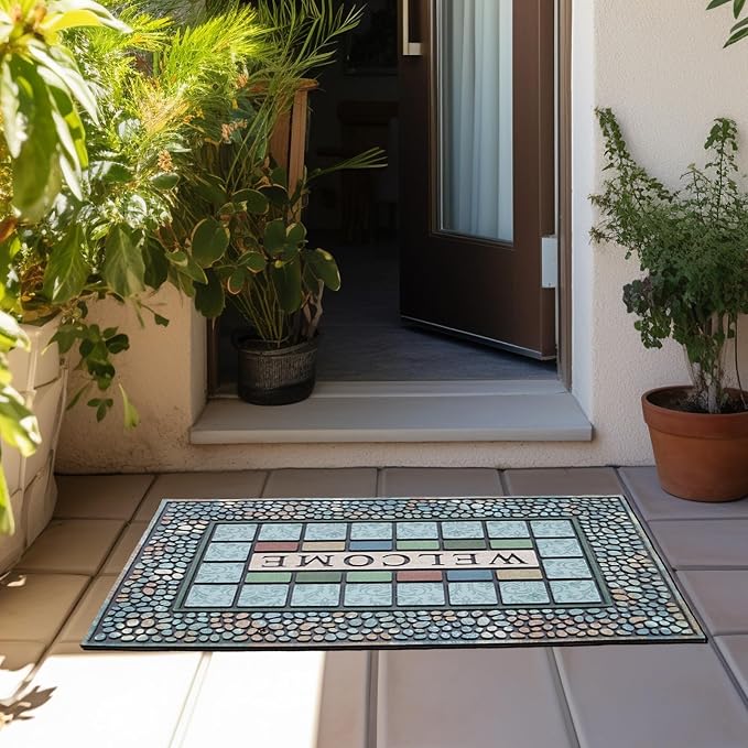 CHICHIC Rectangle Entrance Door Mat Large 24 x 36 Inch Entry Way High Traffic - Image 2