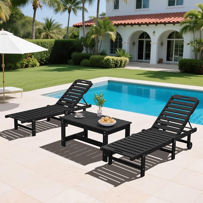 SERWALL Outdoor Coffee Table, HDPE Patio Coffee Table - Image 8
