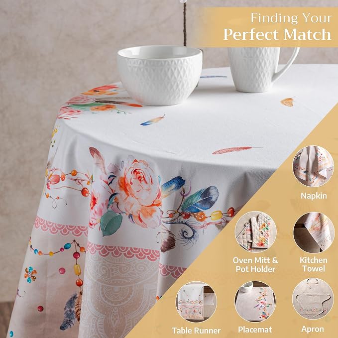 Maison d' Hermine Table Cloth Round Table 100% Cotton 69 Inches Tablecloth - Image 5