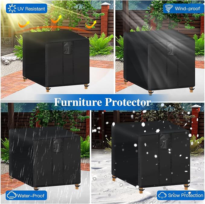 Fire Pit Cover Square- Waterproof Firepit Covers Square Outdoor Fireplace Cover - Image 5
