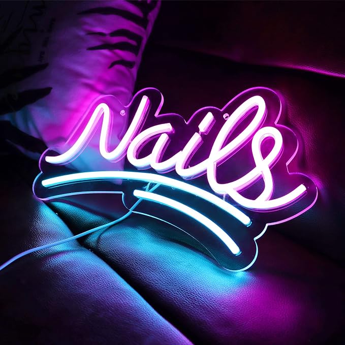JFLLamp Nails Neon Signs for Wall Decor Neon Lights for Bedroom Led Signs by JFLLamp