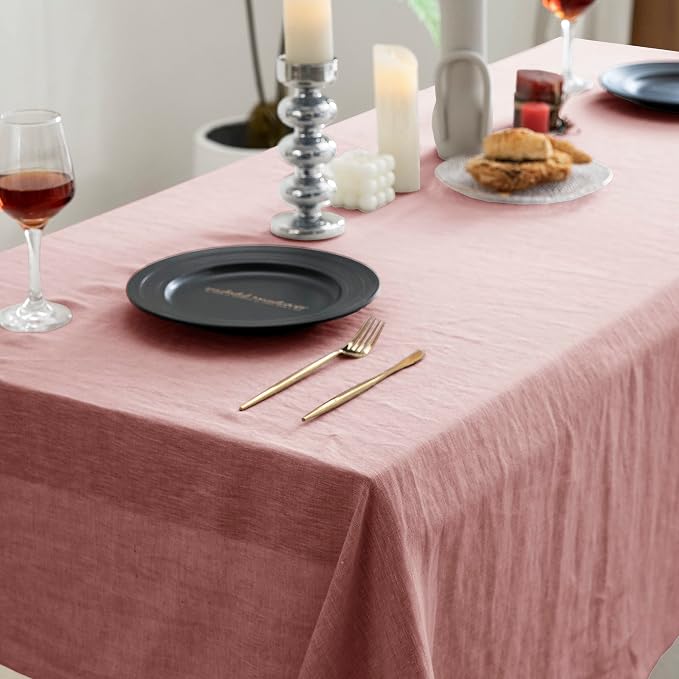 EVERLY 100% Pure Linen Rectangle Tablecloths 60x120Inches - Image 3