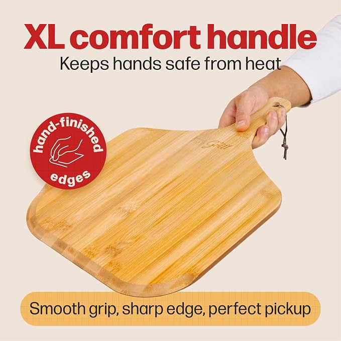 HANS GRILL Wooden Pizza Peel 12 Inch - Image 8