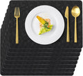 Vinyl Placemats Set of 6 Faux Leather 100% Waterproof Wipeable Washable Place by Uolr
