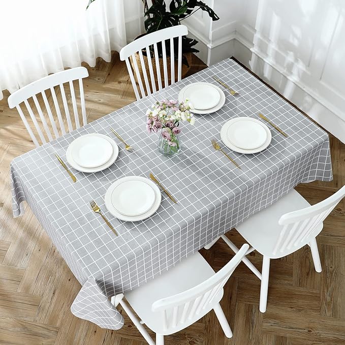 Romanstile Rectangle Vinyl Tablecloth, 100% Waterproof Oil-Proof Checkered - Image 5