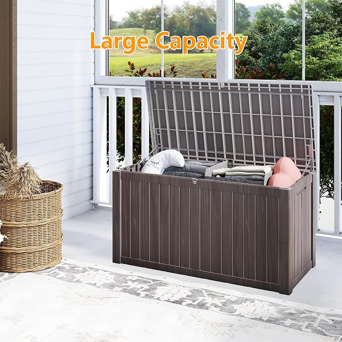 180 Gallon Outdoor Storage Box Waterproof, Resin Deck Boxes - Image 5