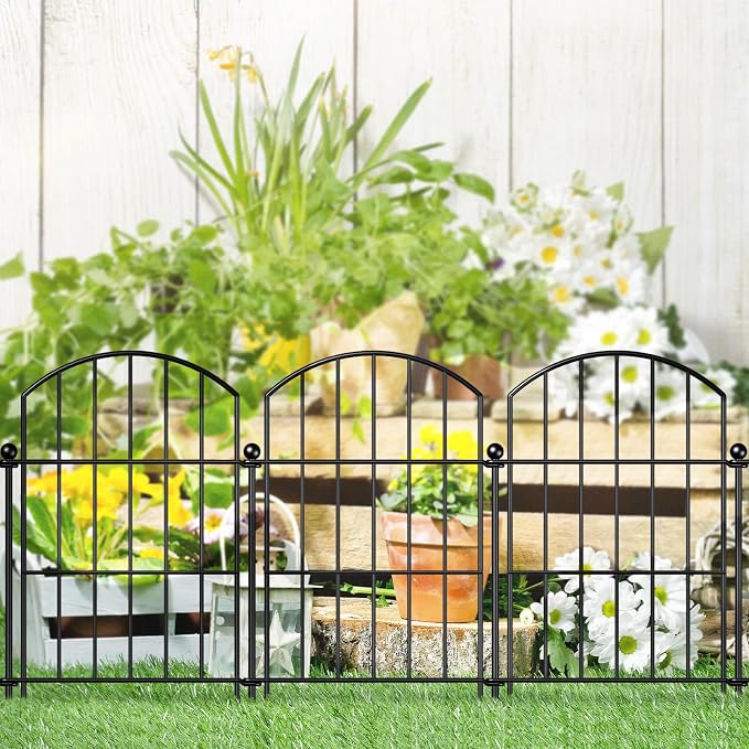Metal Garden Fence 17in x 10ft, 10 Panels + 11 Stakes Dog Fence Border Fence - Image 6