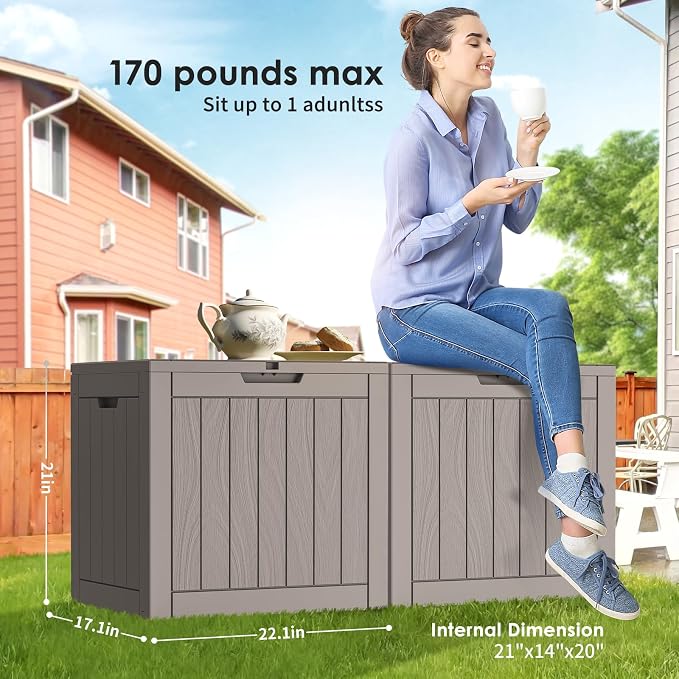 30 Gallon Outdoor Storage Box – Resin Deck Box - Image 4