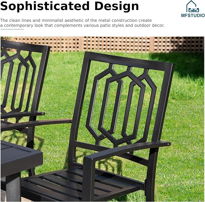 MFSTUDIO Patio Dining Set for 8, 9 Piece Outdoor Dining Set, Metal Patio Table - Image 5