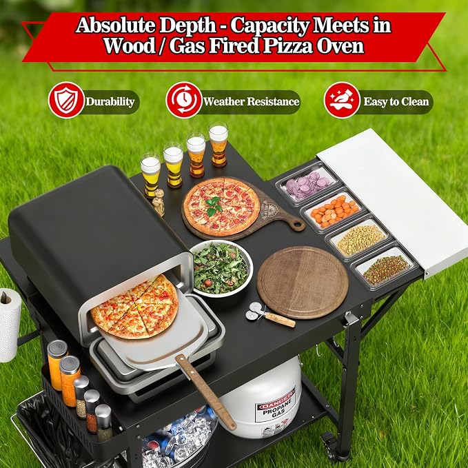 Grill Table for Oon Pizza Oven Accessories, Ninja Pizza Oven Table - Image 4