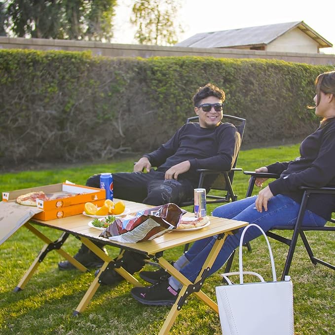 Folding Camping Table, Lightweight Roll-Up Table Aluminum Low Portable Picnic - Image 7