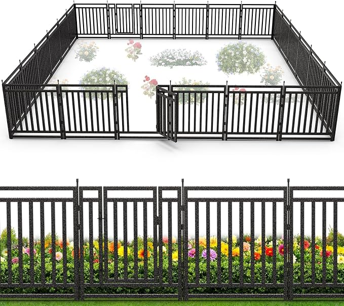 Garden Fence 40in x 54ft, 21 Panels + 3 Gates, Durable Outdoor Yard Barrier by Petorldog