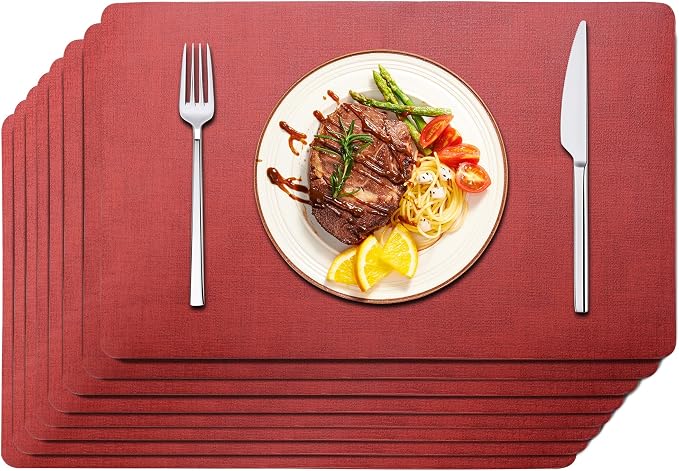 Maxpearl Faux Leather Placemats Set of 8 by Maxpearl