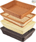4 PCS 16x12 Inch Wicker Bread Basket, Woven Serving Basket, Tabletop Food by GNIEMCKIN