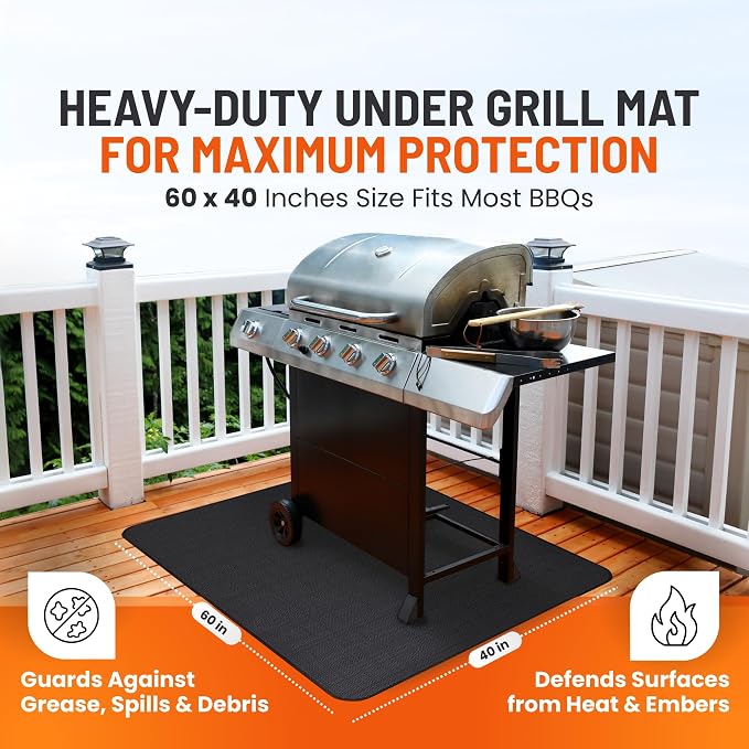 Under Grill Mats for Outdoor Grill Double-Sided Fireproof Mat for Under Fire - Image 4